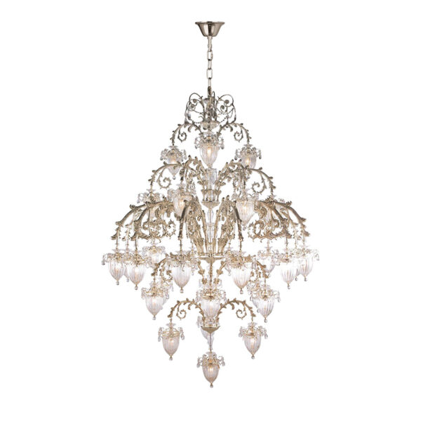 Classic Brass Glass Chandelier