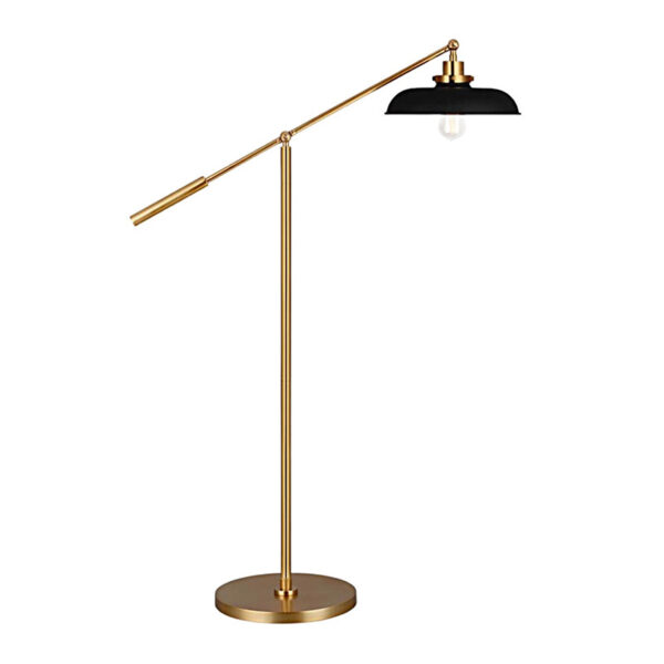 Lampadaire doré décor de canapé