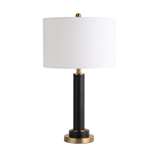 Lampe de table cylindrique noire