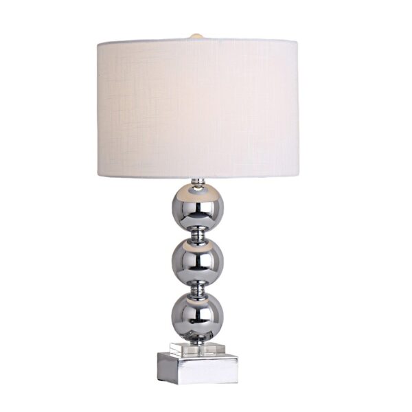 Lampada da tavolo a sfera di vetro argento