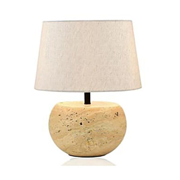 Lampu meja bundar travertine