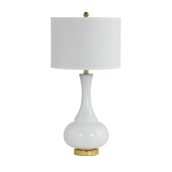 White Glass Table Lamp