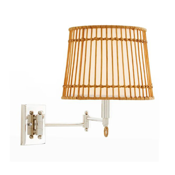 Round Rattan Wall Lamp
