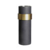 Black Cylinder Leather Vase
