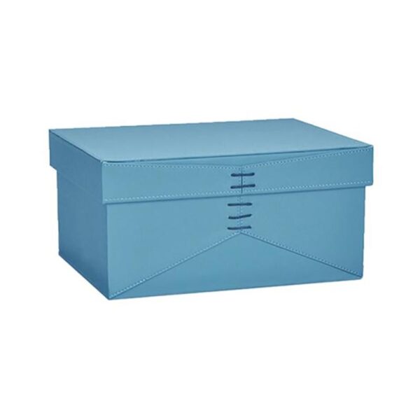 Scatola portaoggetti in pelle blu