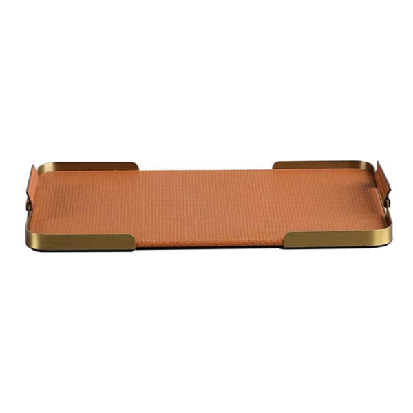 Orange Leather Service Tray - Image 2
