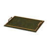 Rectangle Leather Metal Tray