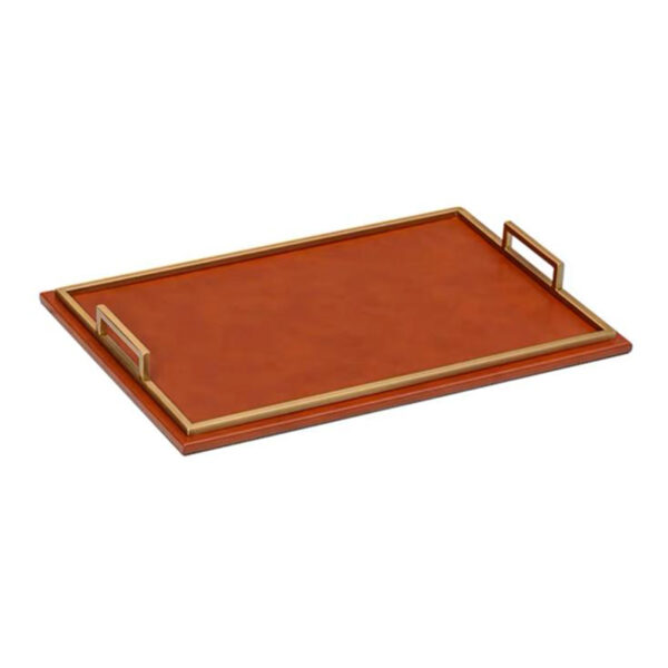 Rechthoekig rood metalen dienblad - Afbeelding 2