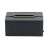 Black Faux Leather Tissue Box