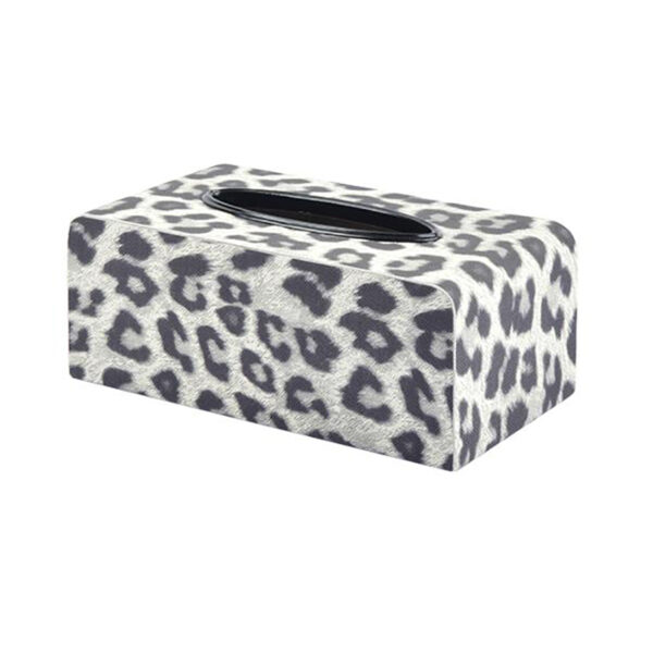 Caja de tejido de cuero con estampado de leopardo - Imagen 2