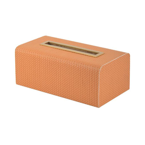 Home Orange Leather Tissue Box - Image 2