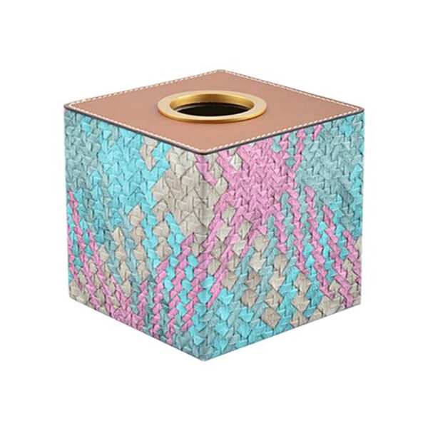 Boîte de tissus en faux cuir couleur
