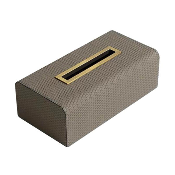 Brown Leather Tissue Box - Image 2
