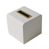 White Leather Tissue Box