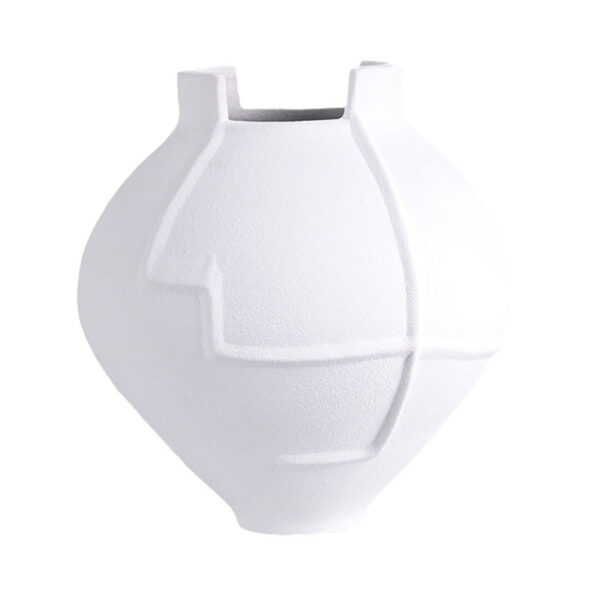White Round Resin Vase