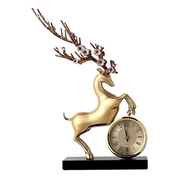Horloge cerf Sika dorée
