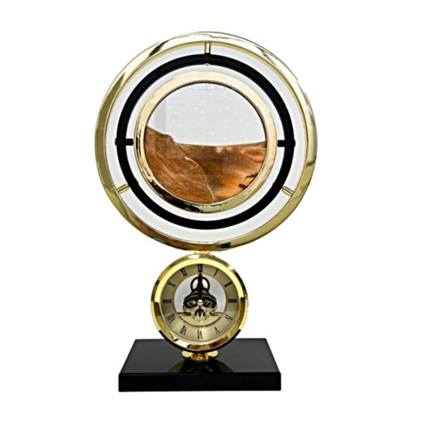 Horloge ronde à décor de sables mouvants