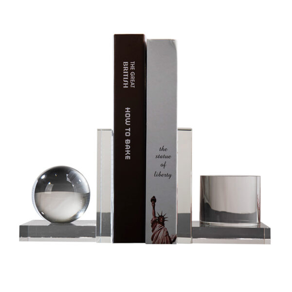 Geometric Figure Crystal Bookends