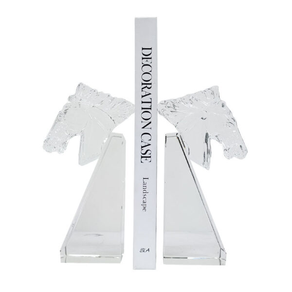 Horse Head Crystal Bookends