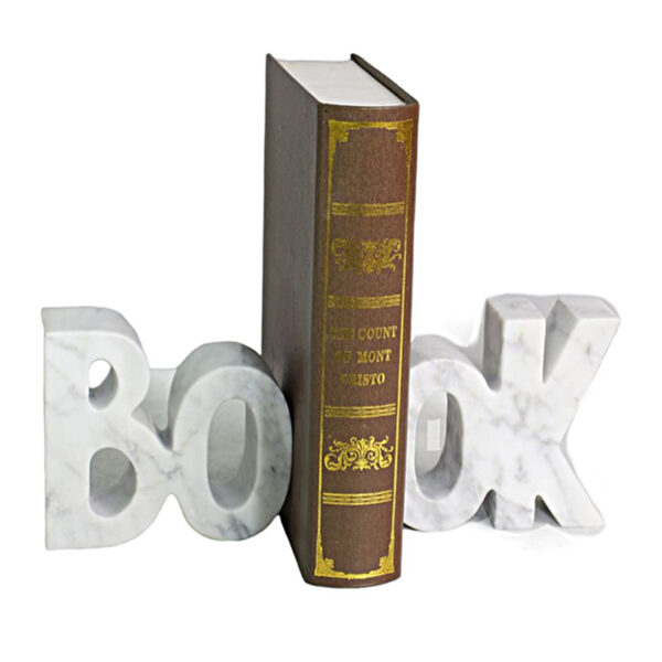 White Marble Letter Bookends