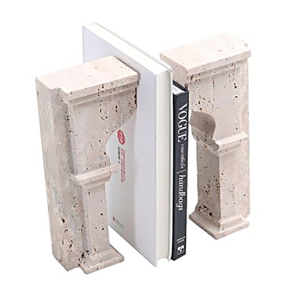 Beige Marble Decor Bookends