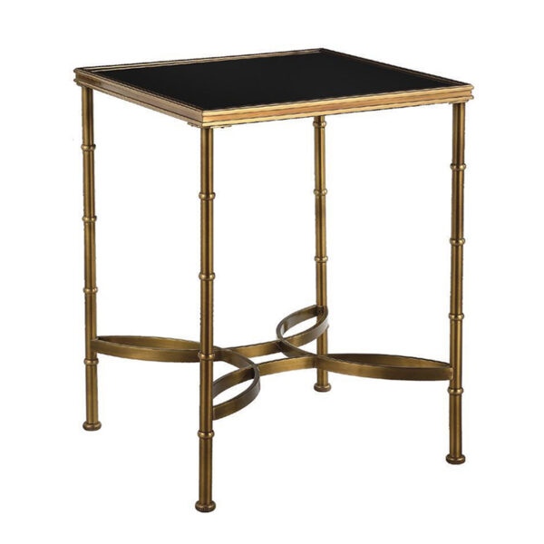 Mesa de mármol cuadrado negro
