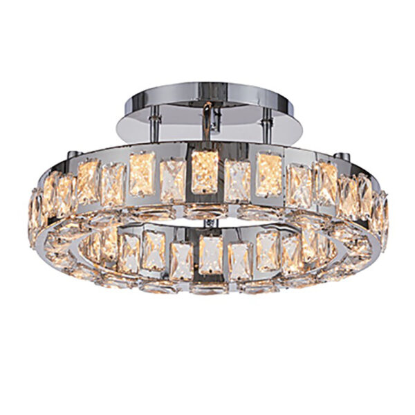 Lampe de plafond en cristal argenté