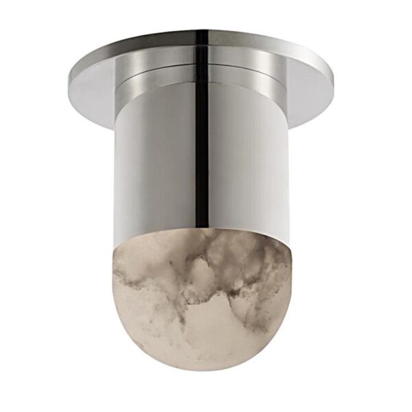Lampe plafond en albâtre argenté