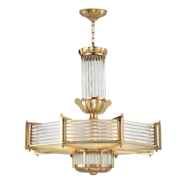 Lampadario Villa in tondino di vetro trasparente - Immagine 2