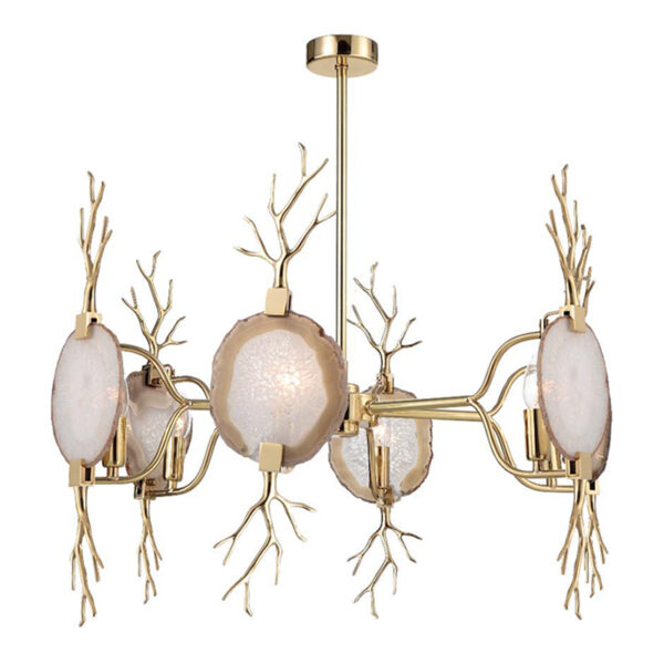 Luxury Brass Agate Chandelier - Image 3