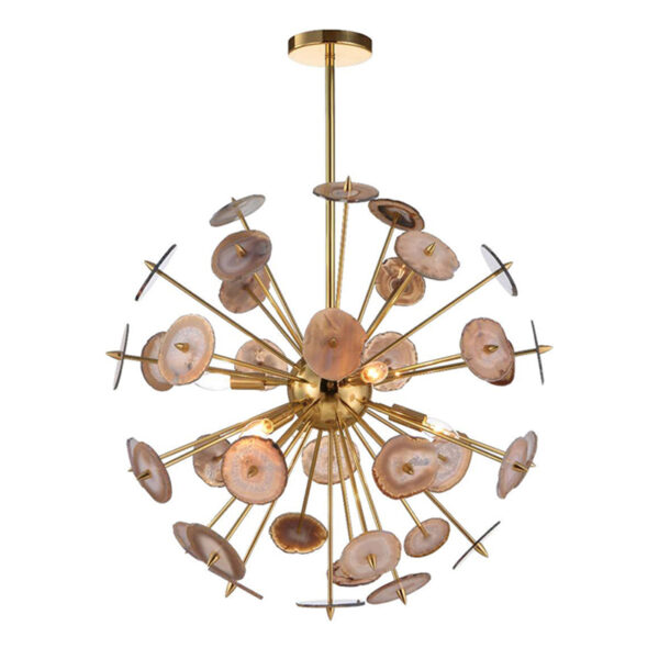 Luxury Brass Agate Chandelier - Image 4
