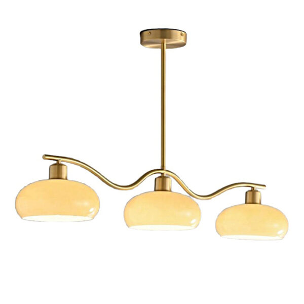 Lampadario rotondo a tre teste