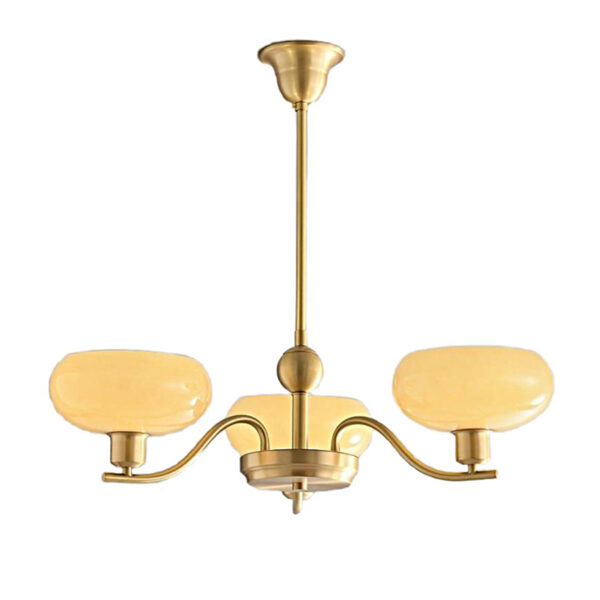 Simple Round Brass Chandelier