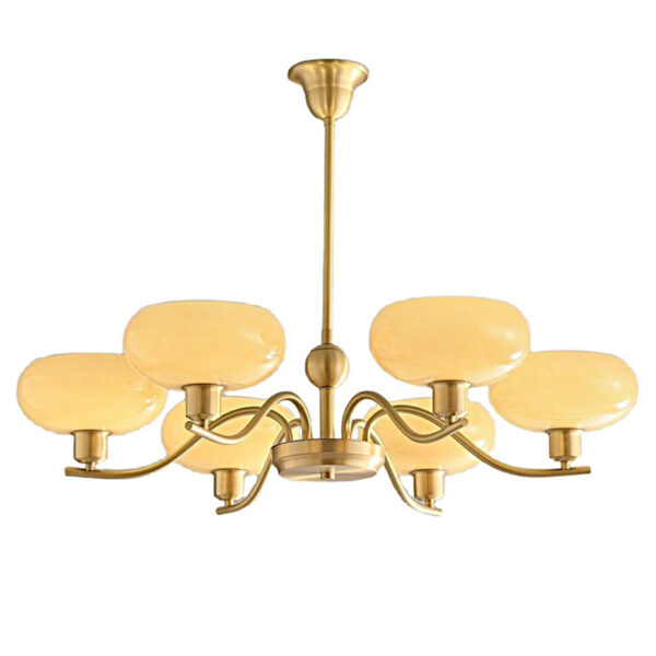 Simple Round Brass Chandelier - Image 2