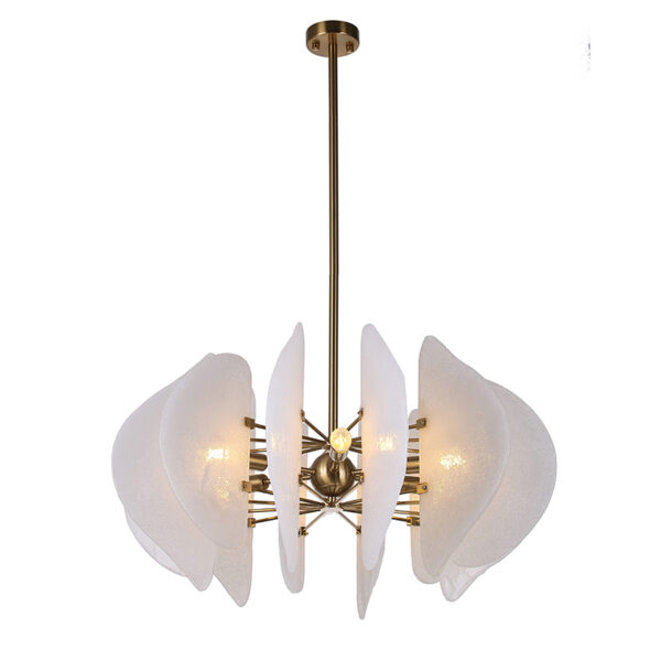 Lampe à suspension en feuille de verre blanche - Image 2