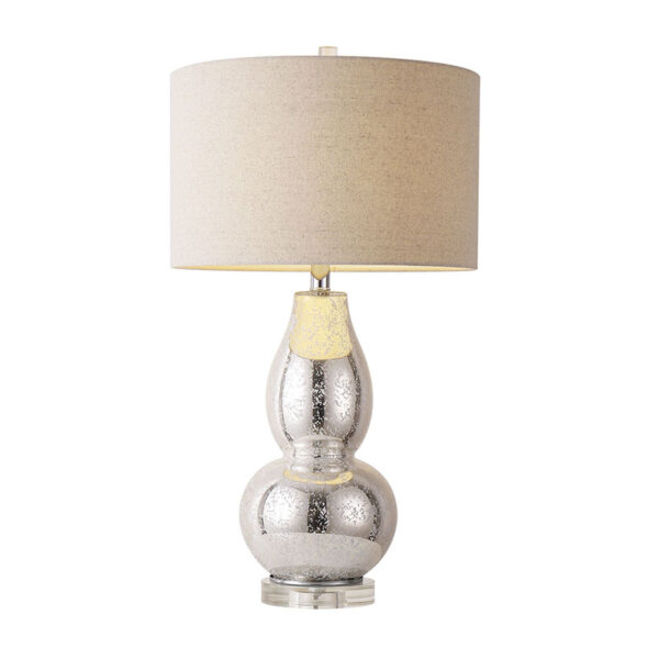 Lampe de table en verre gourde