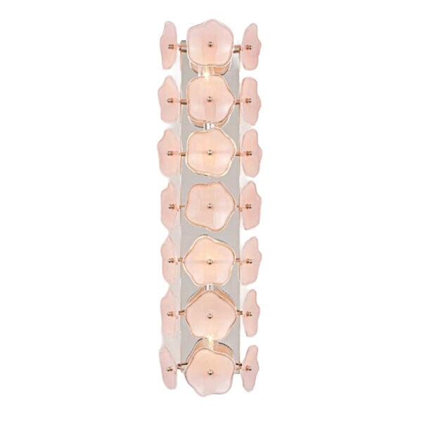 Lampada da parete a forma di fiore in vetro rosa