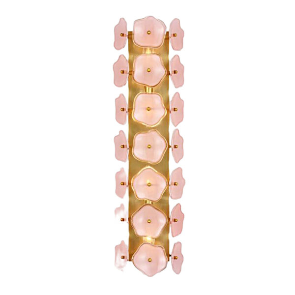 Lampada da parete a forma di fiore in vetro rosa - Immagine 2