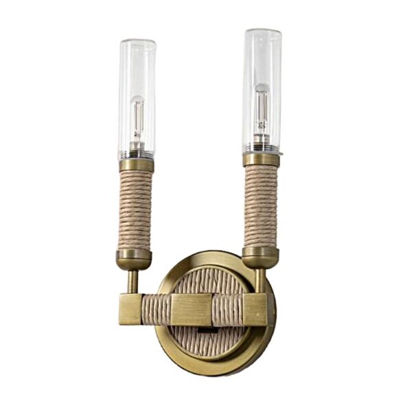 Rattan Glass Wall Lamp