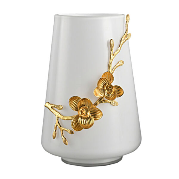 Vaso da tavolo in vetro bianco - Immagine 2