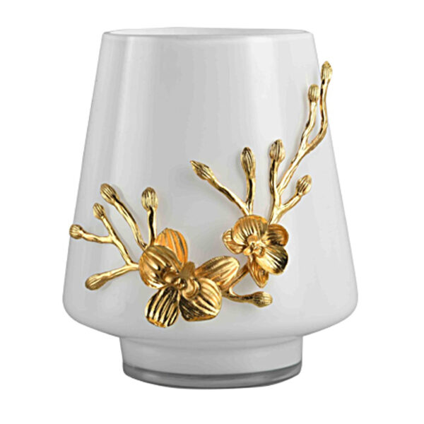 Vaso da tavolo in vetro bianco