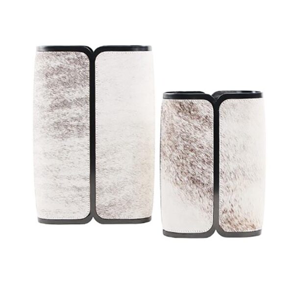 Vase en cuir décor familial
