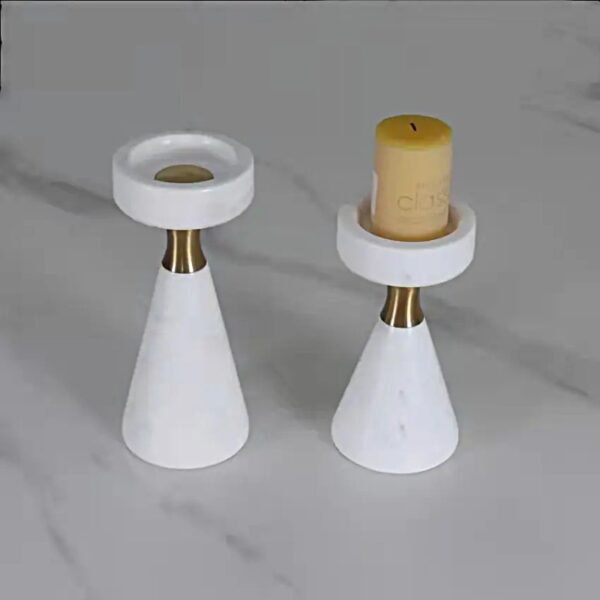 Marmeren decor kaarsenhouder - Afbeelding 2