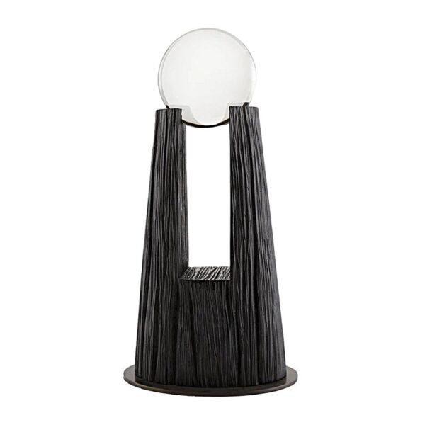 Décor de table boule de cristal noir