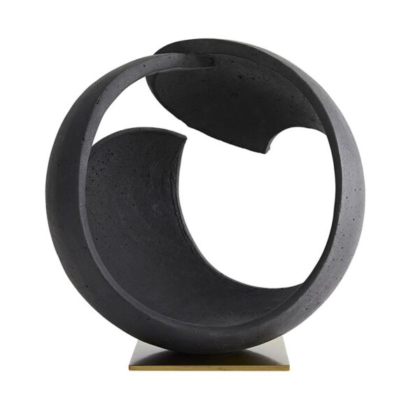 Round Black Resin Table Decor