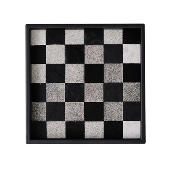 Horsehair Leather Grid Tray