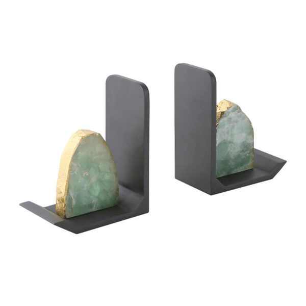 Bookends Bijih Besi Abu-abu Gelap