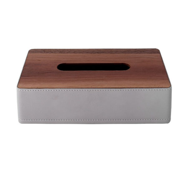 Taschentuchbox aus Walnussholz und Leder