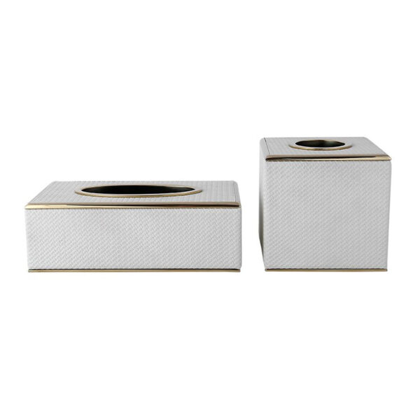 Boîte à mouchoirs en cuir en acier inoxydable
