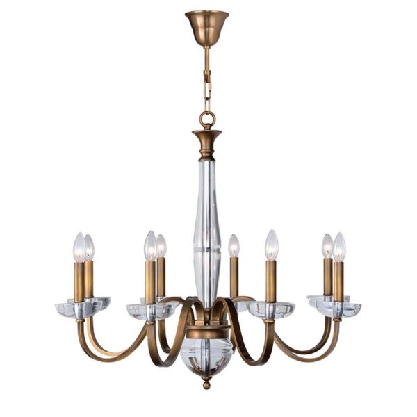 American Brass Crystal Chandelier - Image 2